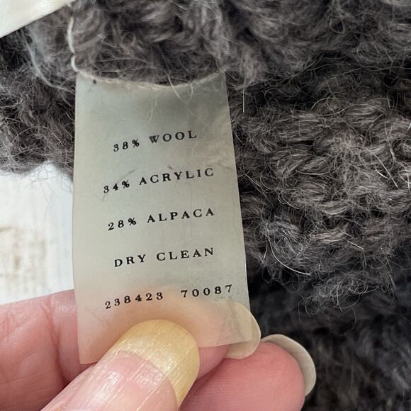 Ann Taylor Loft Womens Cardigan Sweater SZ S Wool Alpaca Blend Grey Cable Knit - Picture 7 of 9